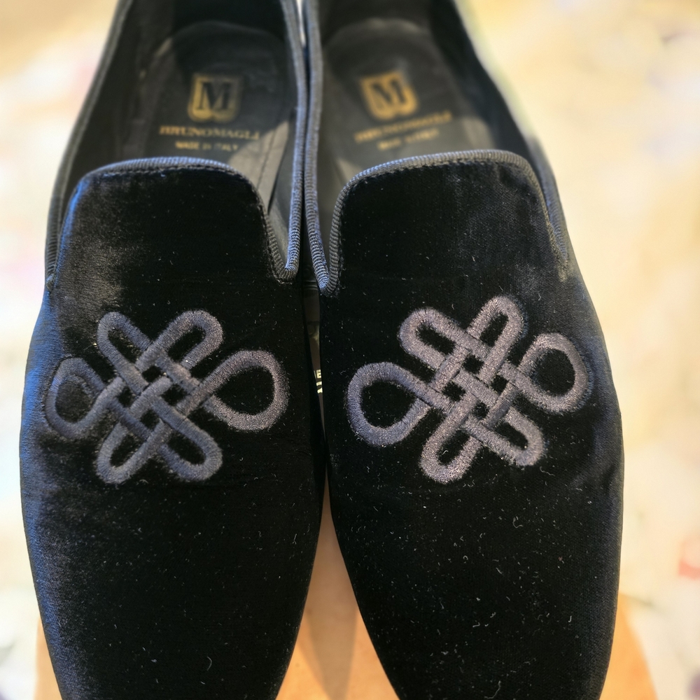 Bruno Magli Black Velvet Men's Loafers